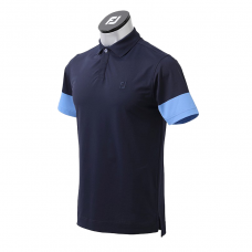 FootJoy 短袖polo衫 (深藍+天藍袖) #82998